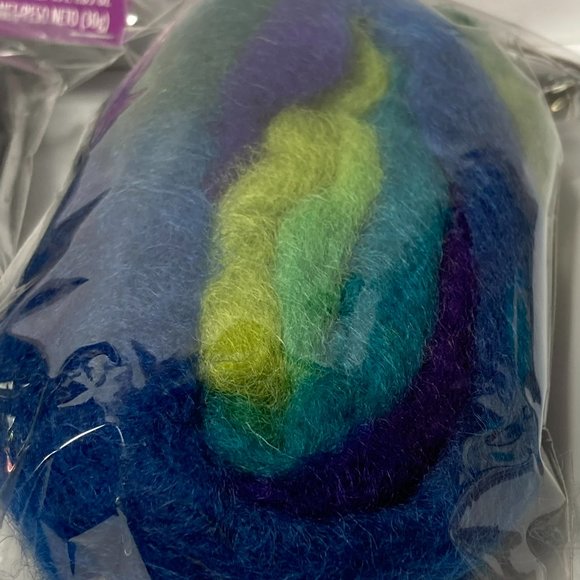 Dimensions FeltWorks Needle Felting Wool Roving Cool Blue Pencil Black 2 Packs - Picture 6 of 13